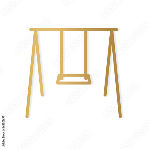 golden hanging swing icon - vector illustration