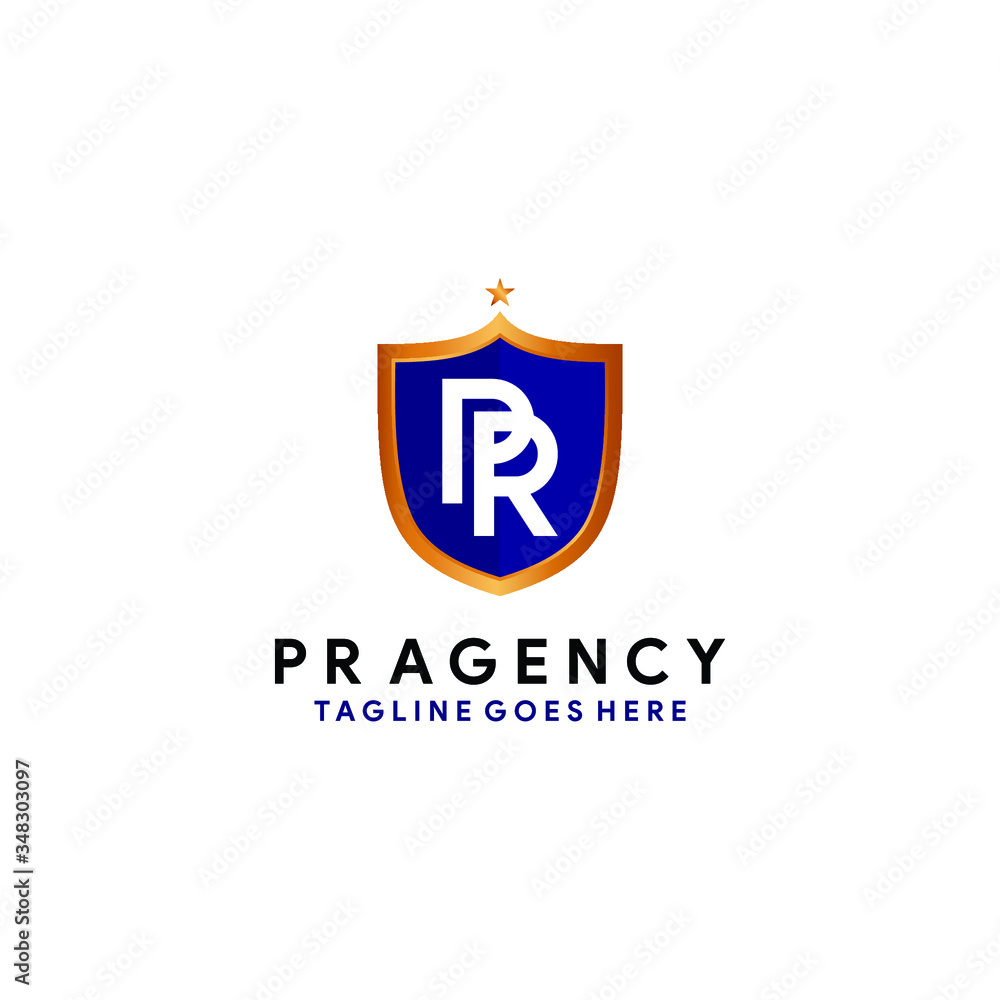 Letter PR company logo emblem Letter PR company logo emblem