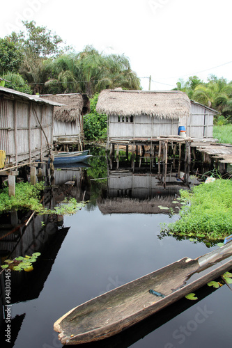 village on stilts in Africa