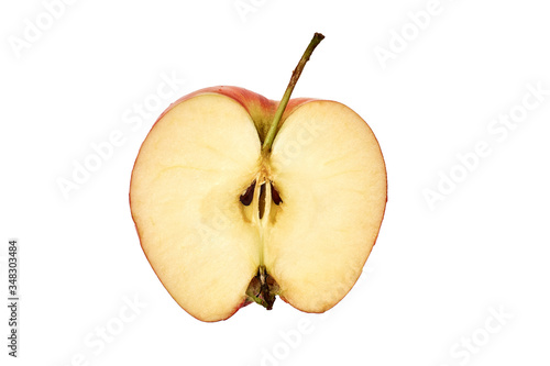Half an apple. Isolated on a white background.