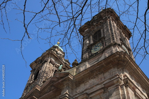 Nuremberg, Bavaria / Germany - April 12, 2020. The Sankt Egidien church in baroque style from the 18th century. photo