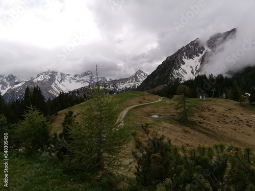 mountain landscape with clouds