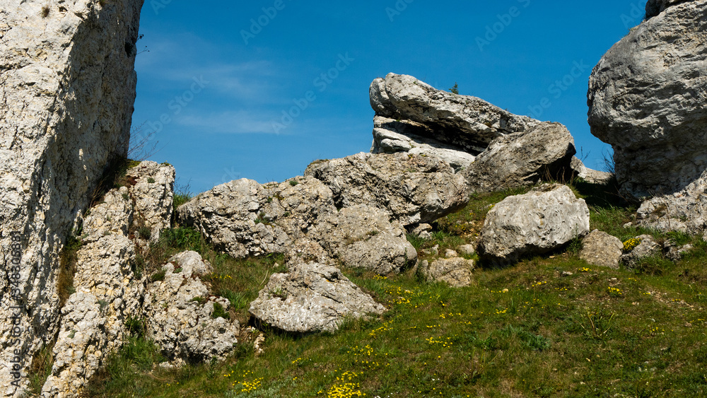 Ruins of the castle in Olsztyn. Free space for an inscription