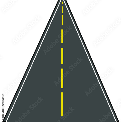 Road or highway traveling into the horizon vector on isolated white background. 