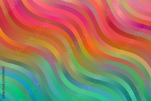 Red, yellow and blue waves vector background.