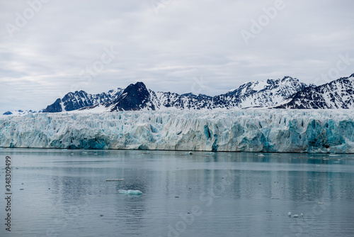 Glacier on Svalbard, Arctic - view from expedition vessel