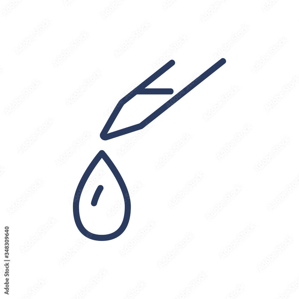 Drop from syringe thin line icon Drop from syringe thin line icon