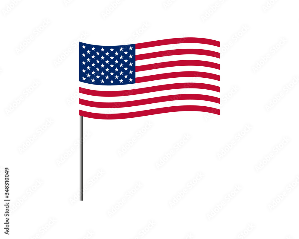 United States flag with waving wind United States flag with waving wind