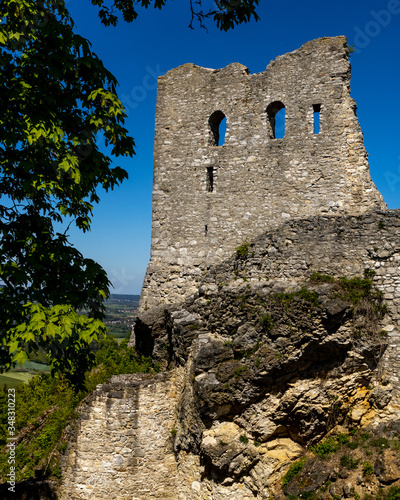 Neumarkt in der Oberpfalz, Bavaria / Germany - May 06, 2020. Ruines of Wolfstein castle near the village Neumarkt in der Oberpfalz. photo