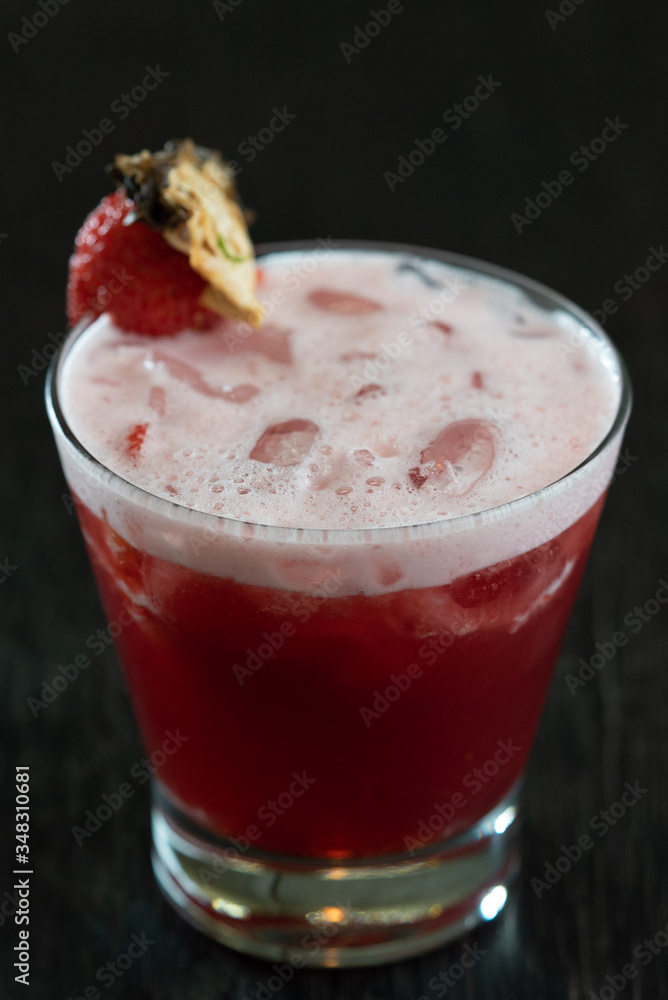 Strawberry cocktail with ice Strawberry cocktail with ice