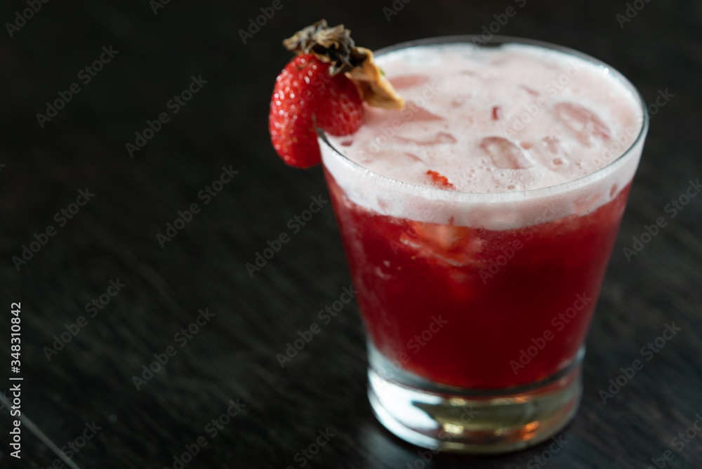 Strawberry cocktail with ice Strawberry cocktail with ice