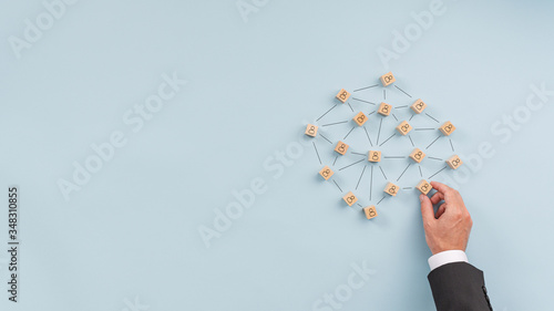 Cuadro en lienzo Conceptual image of network marketing and customer managed relationship