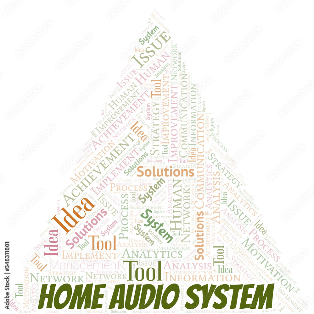 Home Audio System typography vector word cloud. Home Audio System typography vector word cloud.