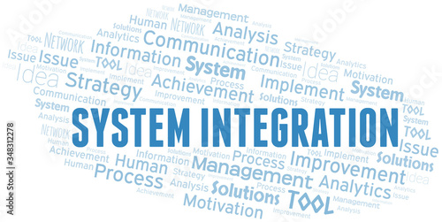 System Integration typography vector word cloud.
