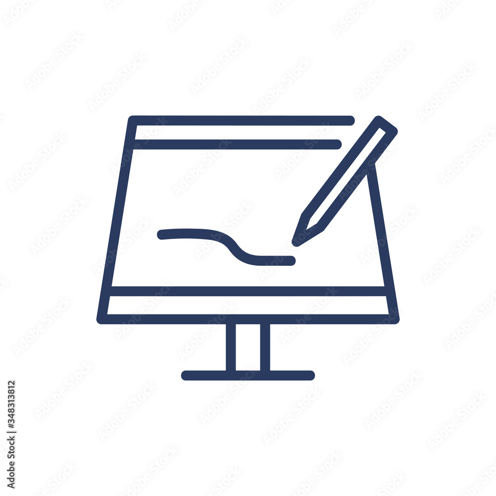 Pen tablet thin line icon Pen tablet thin line icon