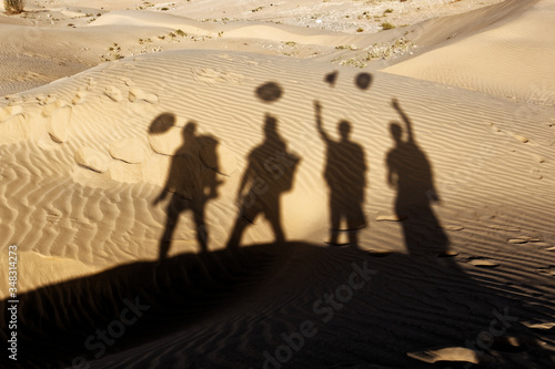 cow-boys shadow in the desert 