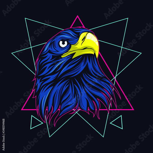 Illustration vector graphic eagle blue