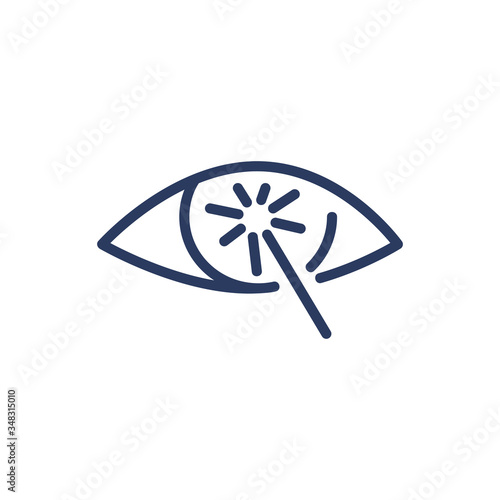 Laser vision correction thin line icon