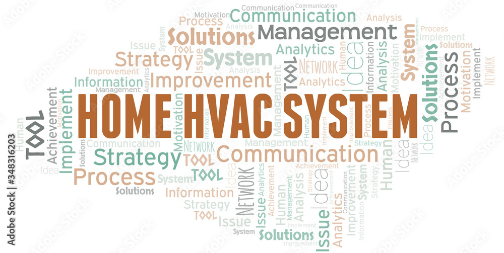 Obraz premium Home Hvac System typography vector word cloud.