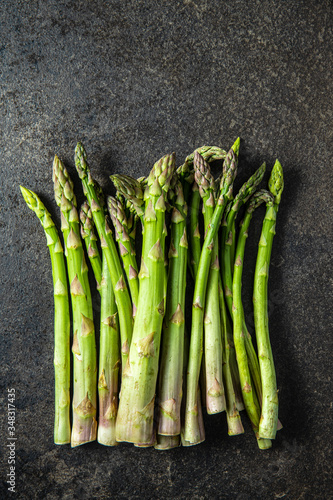 Fresh green asparagus. Healthy seasonal vegetable.