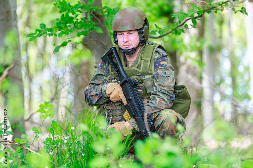German soldier with a german assault rifle
