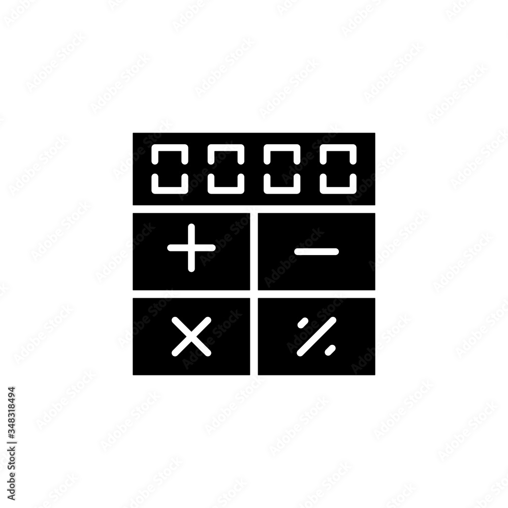 Calculator icon template in black flat design on white background, Calculator symbol vector sign isolated on white background illustration for graphic and web design Calculator icon template in black flat design on white background, Calculator symbol vector sign isolated on white background illustration for graphic and web design