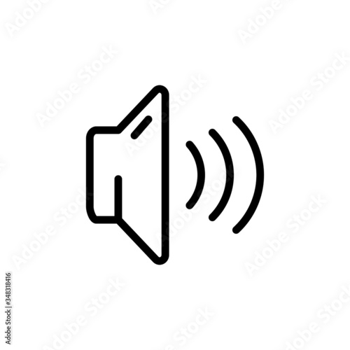 Speaker icon template in line art style on white background, Speaker symbol vector sign isolated on white background illustration for graphic and web site Computer and mobile