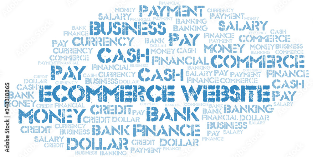 Fototapeta premium Ecommerce Website typography vector word cloud.