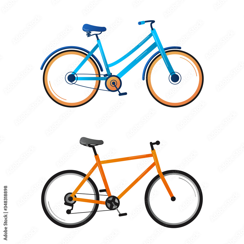 Fototapeta premium Female and male bikes illustration