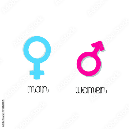 Gender icon vector or male and female flat sign symbols