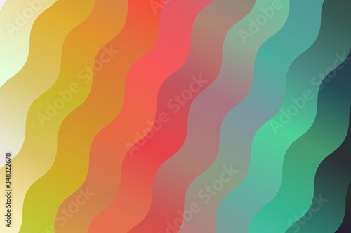 Yellow  white  red and green waves vector background.