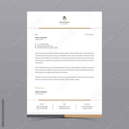 A4 Letterhead Template Vector Design