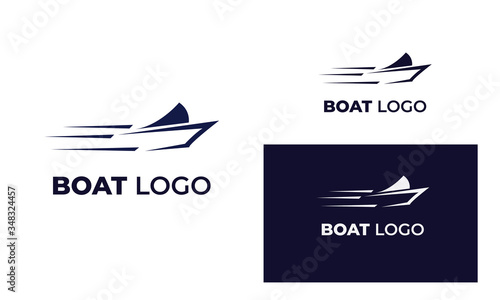 boat logo with style modern , can also be used yacht logo ,sailboat logo , beneteau , fishing boat, surfing  photo