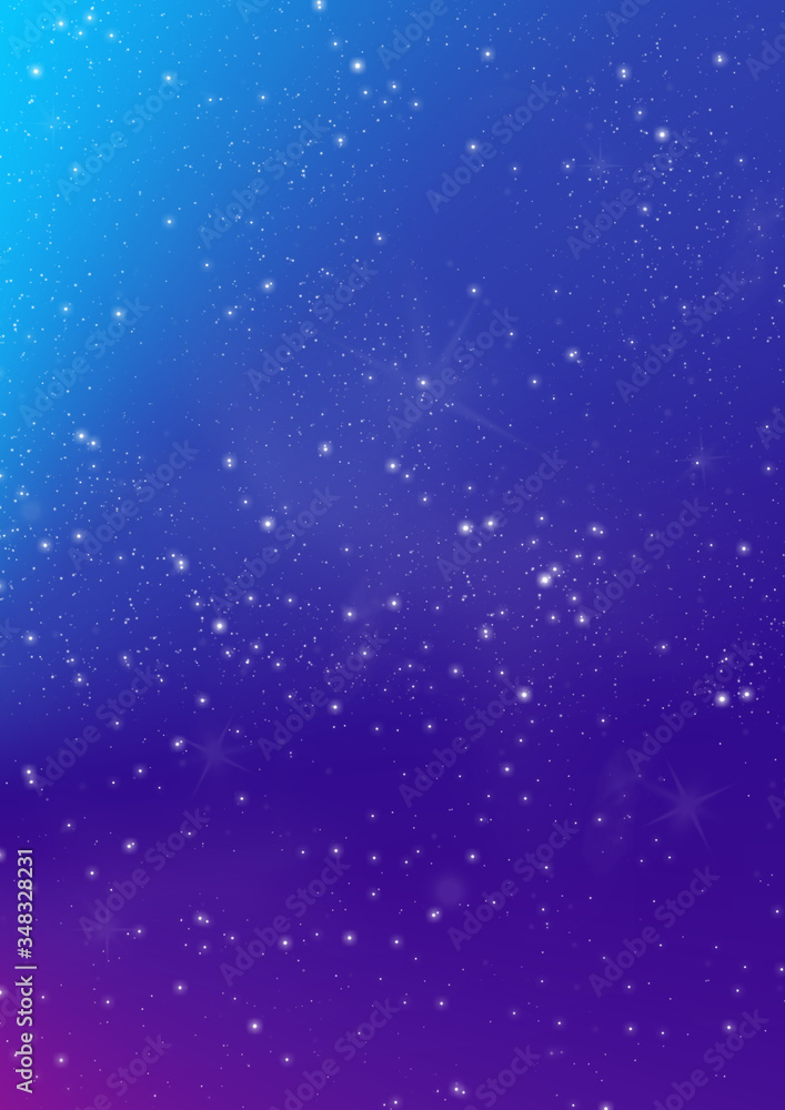 Fototapeta premium blue sky with stars, cosmos illustration background gradient blue 