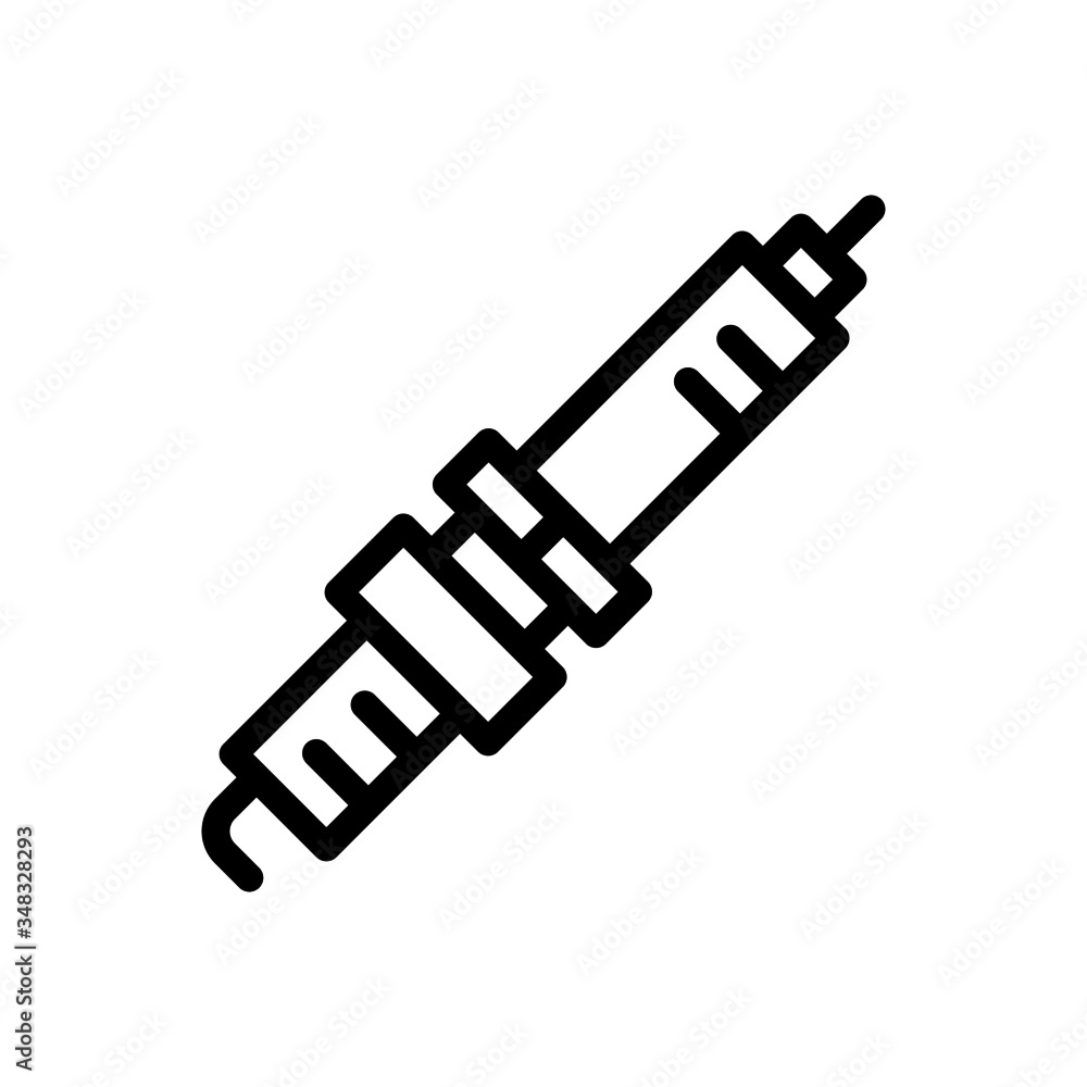 Car Spark Plug icon in outline style on white background, sign for mobile concept and web design. Auto spark plug outline vector icon, Symbol, logo illustration Car Spark Plug icon in outline style on white background, sign for mobile concept and web design. Auto spark plug outline vector icon, Symbol, logo illustration