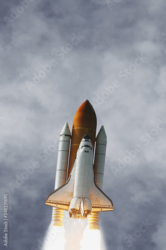 Rocket space craft. The elements of this image furnished by NASA.