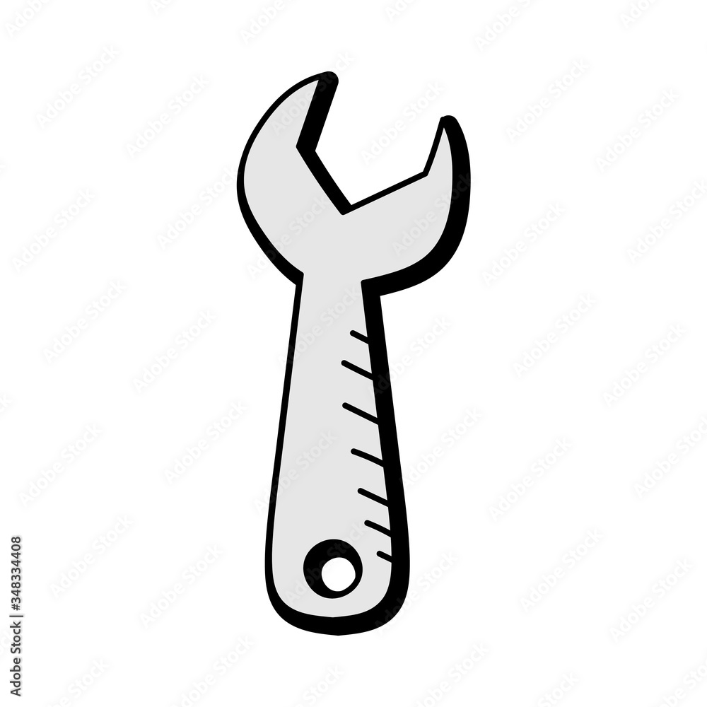 wrench hand drawn vector design. construction icon wrench hand drawn vector design. construction icon