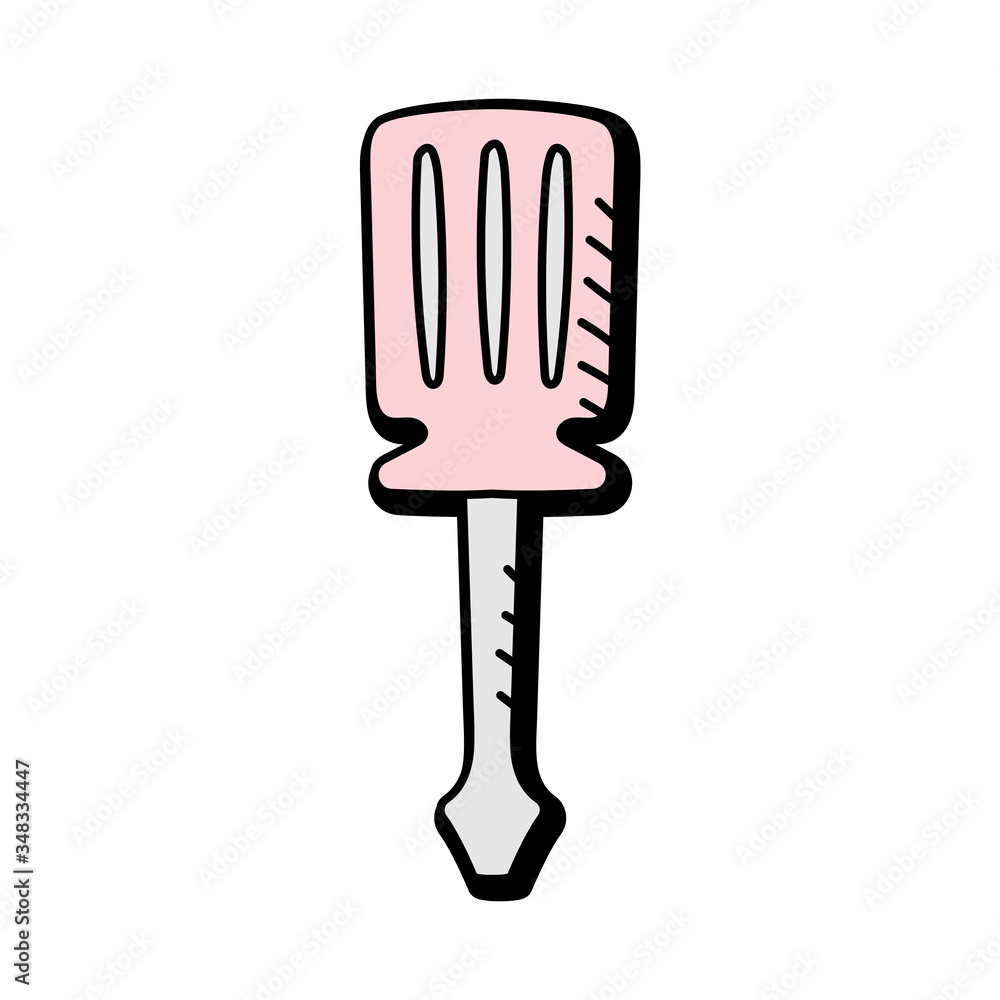 screwdriver hand drawn vector design. construction icon screwdriver hand drawn vector design. construction icon