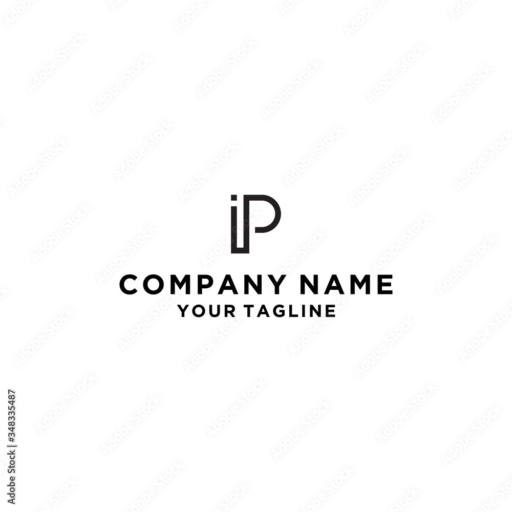 IP PI  initial based Alphabet icon logo