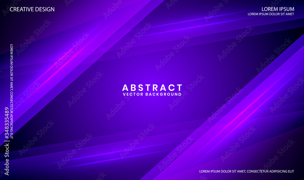 Abstract modern graphic element. Dynamic colored stripes shapes. Futuristic style design for poster, flyer, brochure etc. Minimal geometric background with purple and blue color for landing page