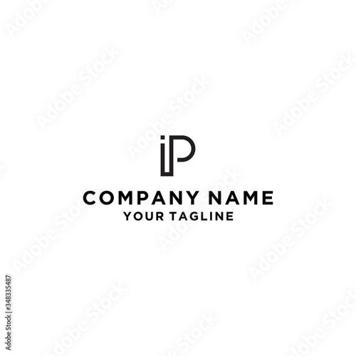 IP PI  initial based Alphabet icon logo