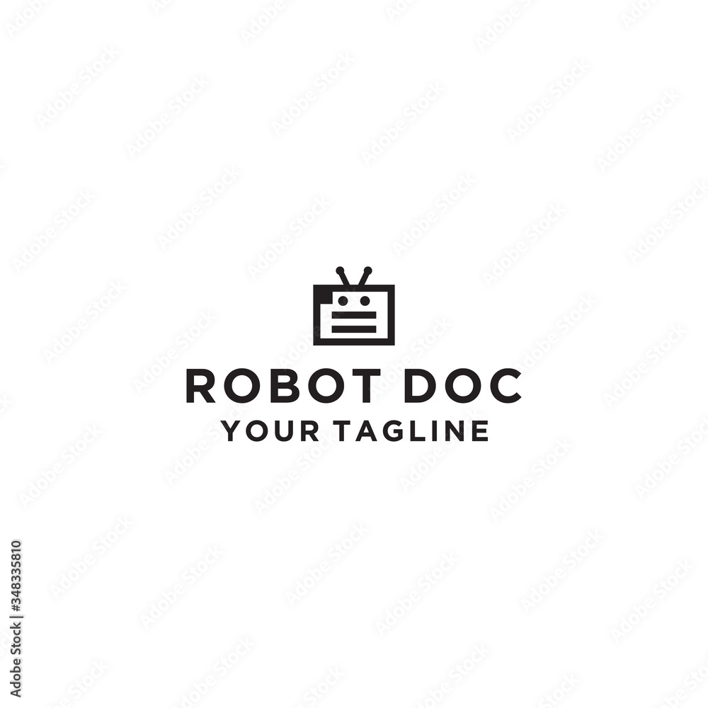 Fototapeta premium Robot Document Logo Icon Design Template