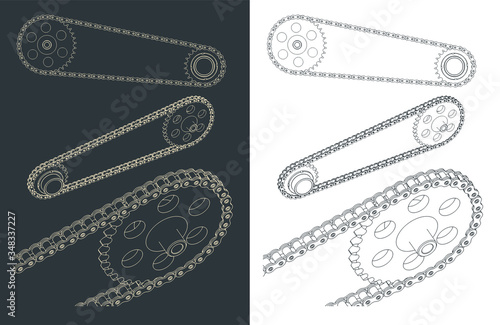 Bike Sprocket with chain drawings