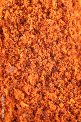 Texture of ground Red pepper, food ingredient © k_samurkas