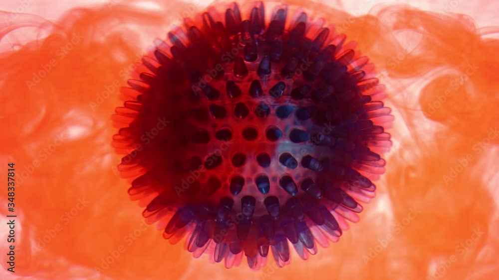 The model of the bacteria coronavirus, pandemic, in the blood. The model of the bacteria coronavirus, pandemic, in the blood.