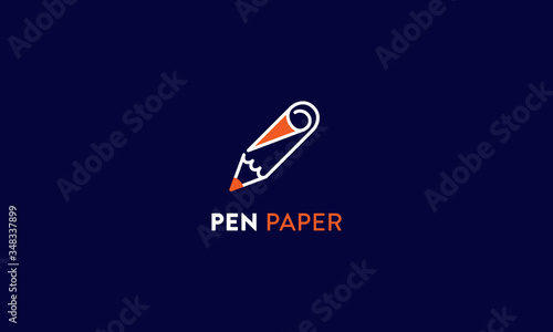 Pen Pencil Paper Education Training Institute Logo