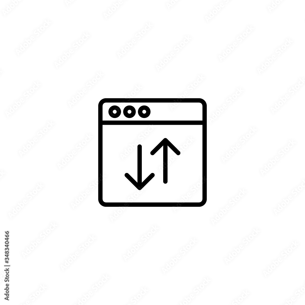 Internet traffic icon vector in linear, outline icon isolated on white background Internet traffic icon vector in linear, outline icon isolated on white background