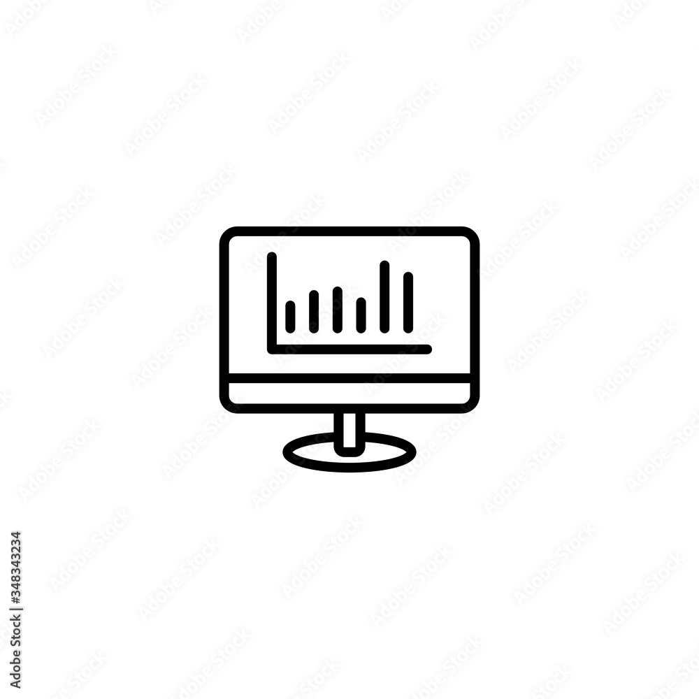Computer systems analyst vector icon in linear, outline icon isolated on white background Computer systems analyst vector icon in linear, outline icon isolated on white background