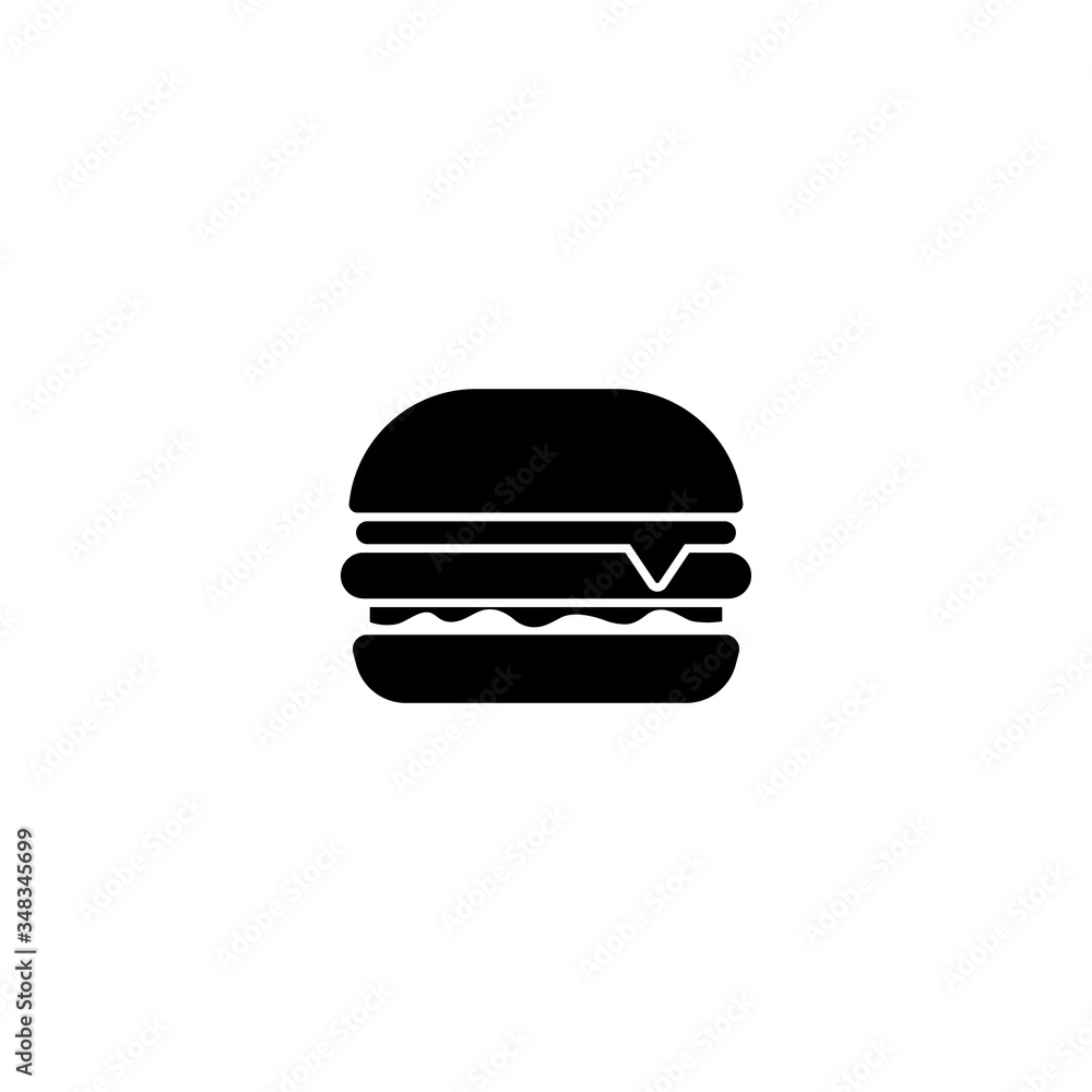 Fototapeta premium Burger sillhouette. Logo icon vector.