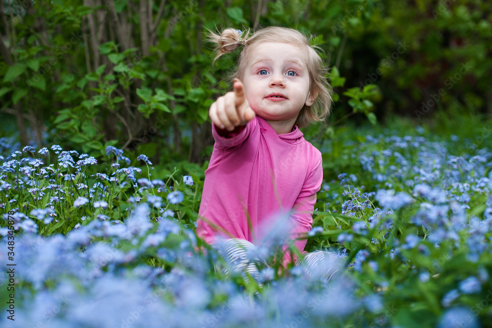 beautiful child in forget me not flowers beautiful child in forget me not flowers